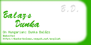 balazs dunka business card